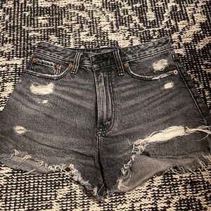 Abercrombie & Fitch Distressed Black Shorts
